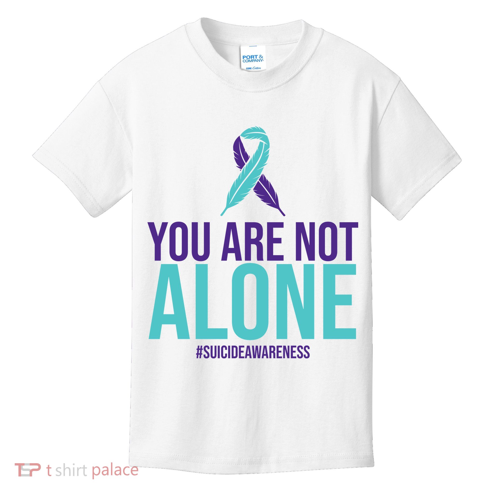 You Are Not Alone Sucide Awareness Ribbon Kids T-Shirt