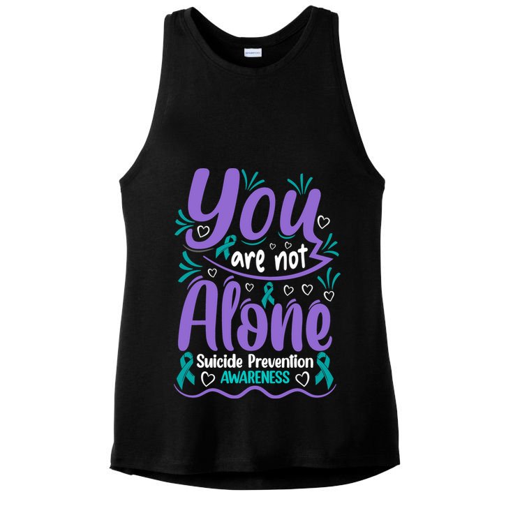 You Are Not Alone Suicide Prevention Awareness Ladies PosiCharge Tri-Blend Wicking Tank