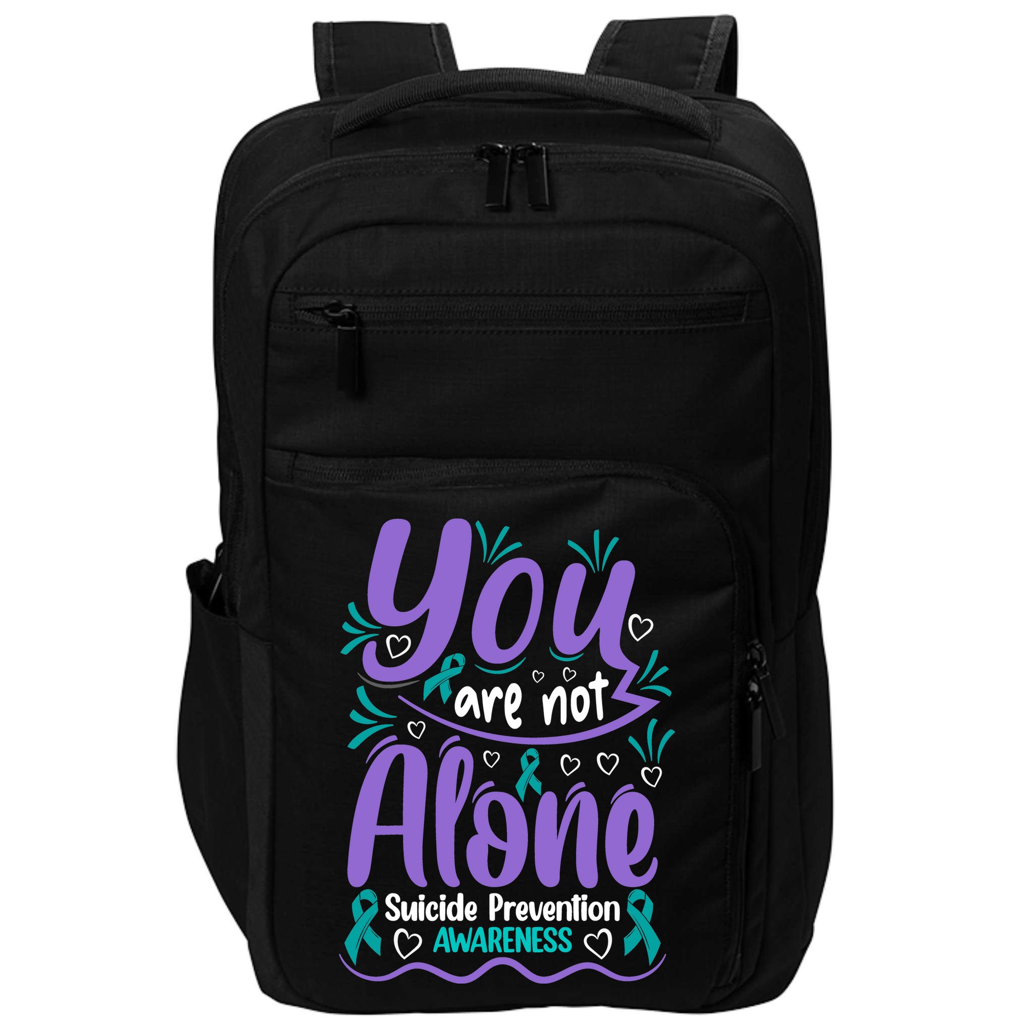You Are Not Alone Suicide Prevention Awareness Impact Tech Backpack