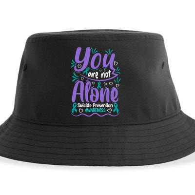 You Are Not Alone Suicide Prevention Awareness Sustainable Bucket Hat