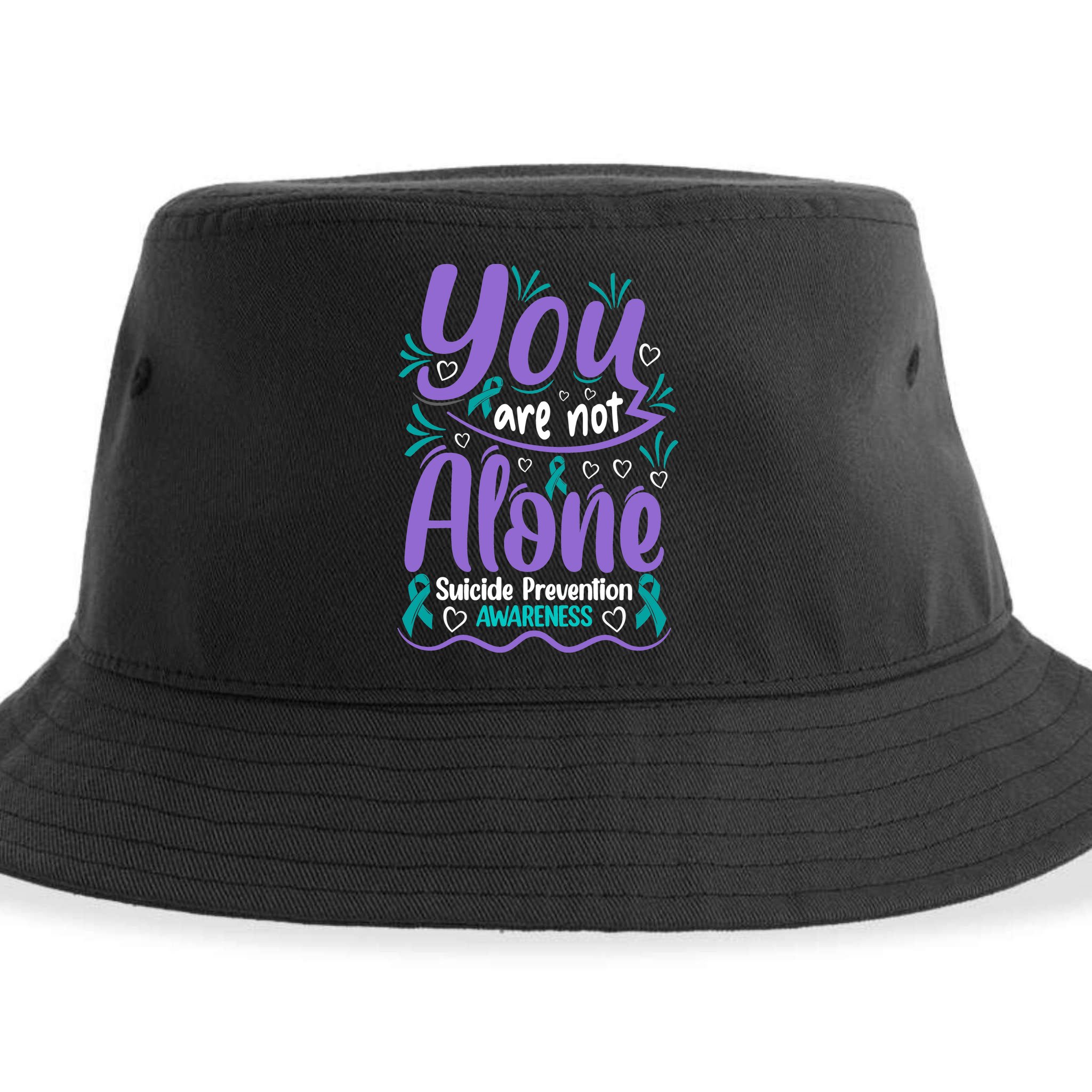 You Are Not Alone Suicide Prevention Awareness Sustainable Bucket Hat