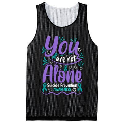 You Are Not Alone Suicide Prevention Awareness Mesh Reversible Basketball Jersey Tank