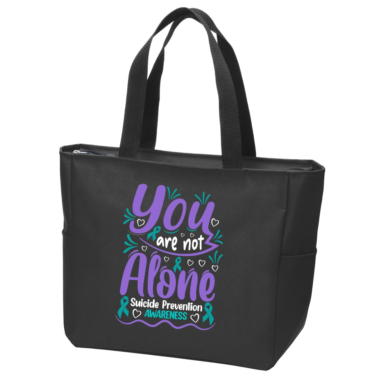 You Are Not Alone Suicide Prevention Awareness Zip Tote Bag