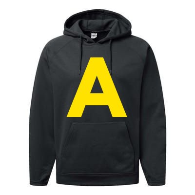 Yellow A On Red For Alvin Costume Halloween Fancy Dress Performance Fleece Hoodie