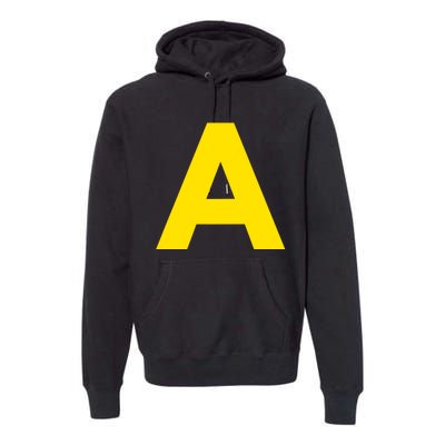 Yellow A On Red For Alvin Costume Halloween Fancy Dress Premium Hoodie