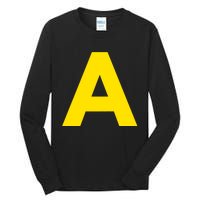 Yellow A On Red For Alvin Costume Halloween Fancy Dress Tall Long Sleeve T-Shirt