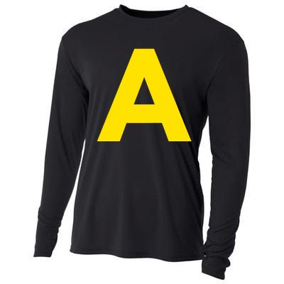 Yellow A On Red For Alvin Costume Halloween Fancy Dress Cooling Performance Long Sleeve Crew