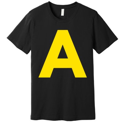 Yellow A On Red For Alvin Costume Halloween Fancy Dress Premium T-Shirt