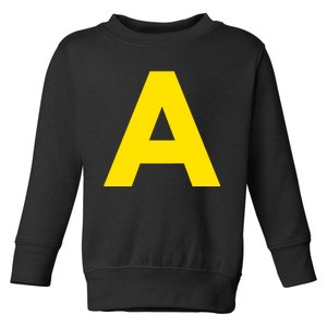 Yellow A On Red For Alvin Costume Halloween Fancy Dress Toddler Sweatshirt