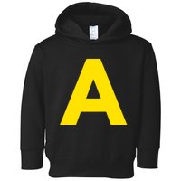 Yellow A On Red For Alvin Costume Halloween Fancy Dress Toddler Hoodie