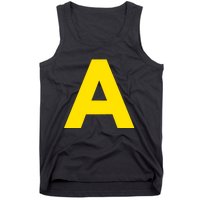 Yellow A On Red For Alvin Costume Halloween Fancy Dress Tank Top