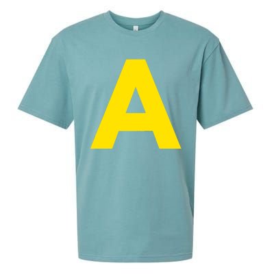 Yellow A On Red For Alvin Costume Halloween Fancy Dress Sueded Cloud Jersey T-Shirt