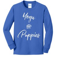 Yoga And Puppies Gift Namastay At Home With My Dog Lovers Great Gift Kids Long Sleeve Shirt