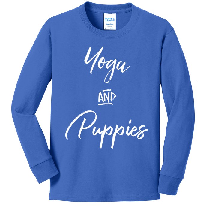 Yoga And Puppies Gift Namastay At Home With My Dog Lovers Great Gift Kids Long Sleeve Shirt