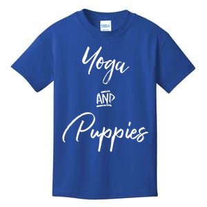 Yoga And Puppies Gift Namastay At Home With My Dog Lovers Great Gift Kids T-Shirt