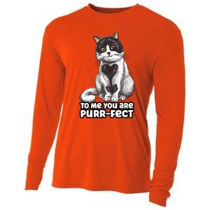 You Are Purrgiftfect Cat With Heart Drawing Valentines Day Gift Cooling Performance Long Sleeve Crew