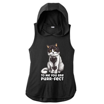 You Are Purrgiftfect Cat With Heart Drawing Valentines Day Gift Ladies PosiCharge Tri-Blend Wicking Draft Hoodie Tank