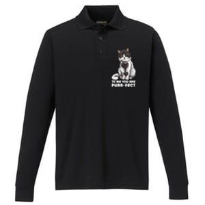 You Are Purrgiftfect Cat With Heart Drawing Valentines Day Gift Performance Long Sleeve Polo