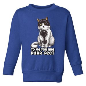 You Are Purrgiftfect Cat With Heart Drawing Valentines Day Gift Toddler Sweatshirt