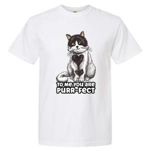 You Are Purrgiftfect Cat With Heart Drawing Valentines Day Gift Garment-Dyed Heavyweight T-Shirt