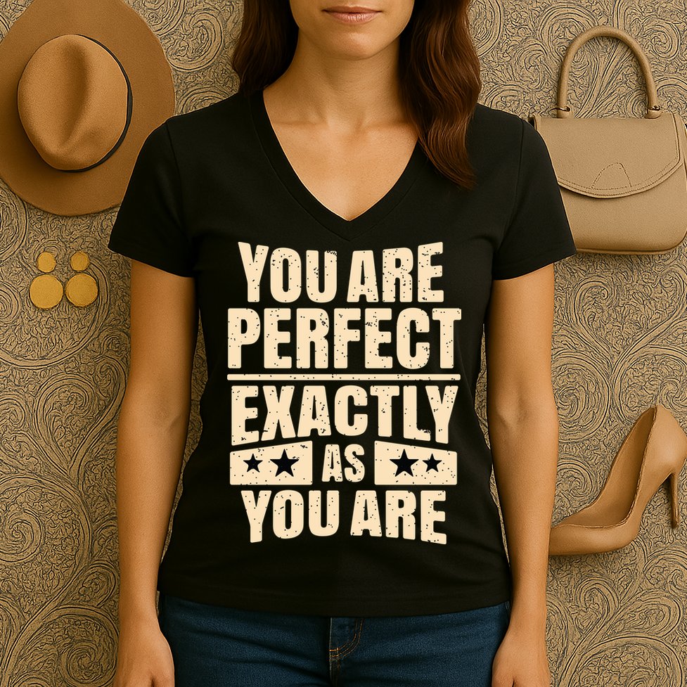 You Are Perfect Exactly As You Are Women's V-Neck T-Shirt
