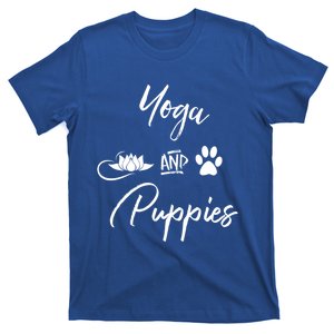 Yoga And Puppies Meaningful Gift Namastay At Home With My Dog Lovers Cool Gift T-Shirt