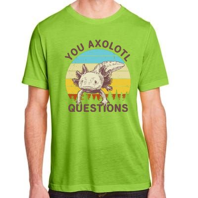 You Axolotl Questions Retro Funny Reptile Adult ChromaSoft Performance T-Shirt