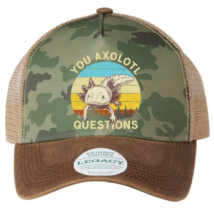 You Axolotl Questions Retro Funny Reptile Legacy Tie Dye Trucker Hat