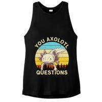 You Axolotl Questions Retro Funny Reptile Ladies PosiCharge Tri-Blend Wicking Tank