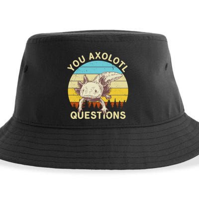 You Axolotl Questions Retro Funny Reptile Sustainable Bucket Hat