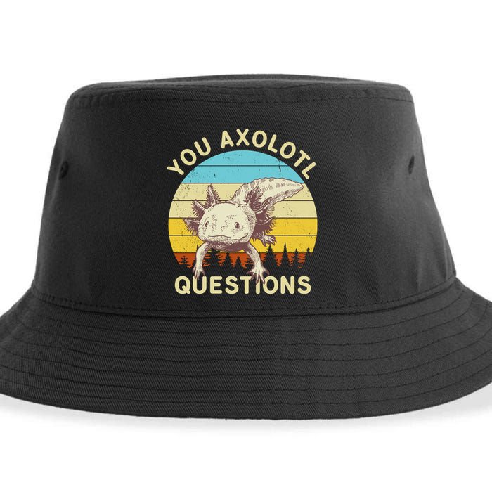 You Axolotl Questions Retro Funny Reptile Sustainable Bucket Hat