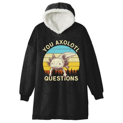 You Axolotl Questions Retro Funny Reptile Hooded Wearable Blanket