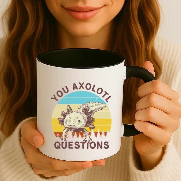 You Axolotl Questions Retro Funny Reptile Mug