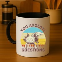You Axolotl Questions Retro Funny Reptile Mug
