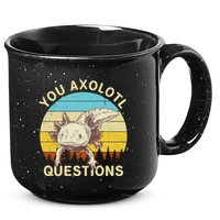 You Axolotl Questions Retro Funny Reptile 15oz Campfire Ceramic Mug
