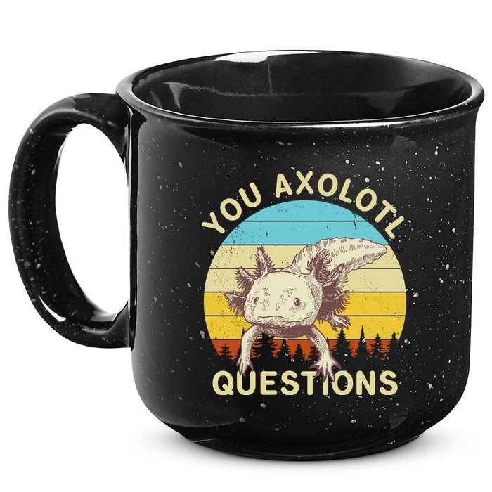 You Axolotl Questions Retro Funny Reptile 15oz Campfire Ceramic Mug