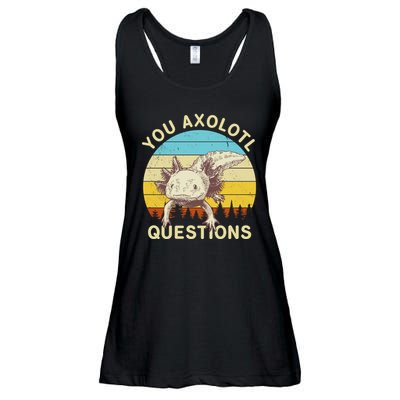 You Axolotl Questions Retro Funny Reptile Ladies Essential Flowy Tank