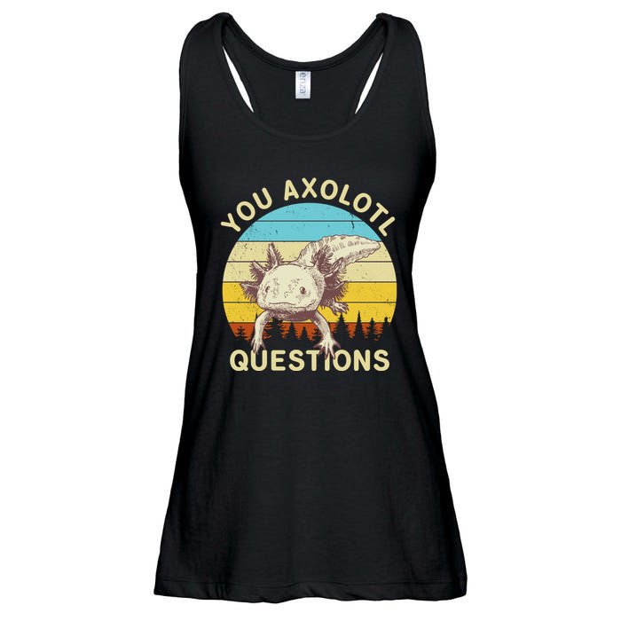 You Axolotl Questions Retro Funny Reptile Ladies Essential Flowy Tank
