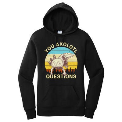 You Axolotl Questions Retro Funny Reptile Women's Pullover Hoodie