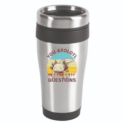 You Axolotl Questions Retro Funny Reptile 16oz Travel Tumbler