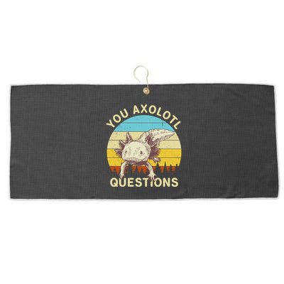 You Axolotl Questions Retro Funny Reptile Large Microfiber Waffle Golf Towel