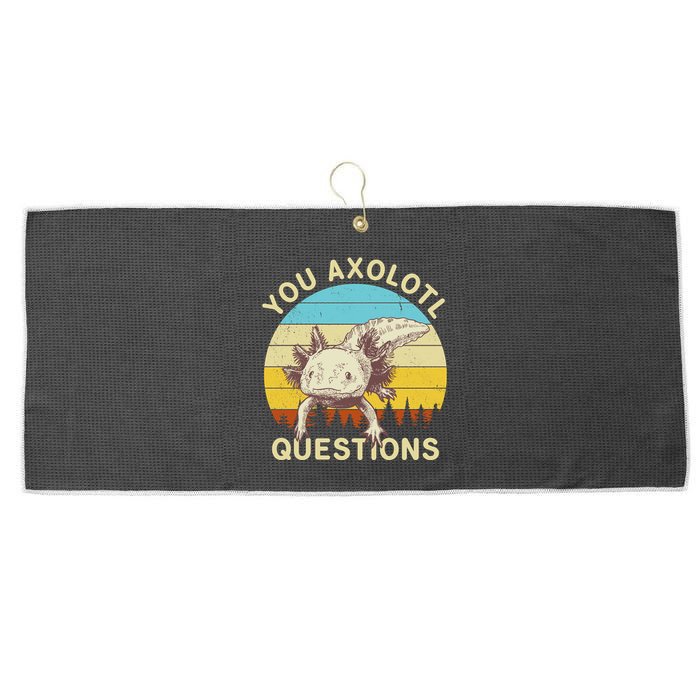 You Axolotl Questions Retro Funny Reptile Large Microfiber Waffle Golf Towel