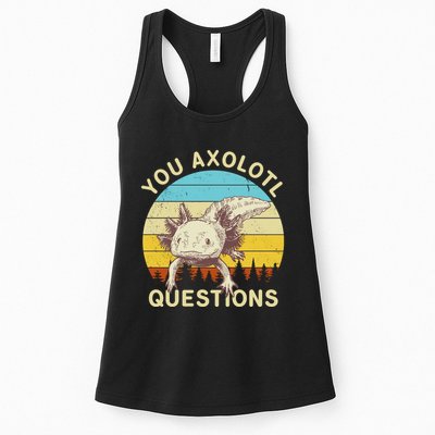 You Axolotl Questions Retro Funny Reptile Womens Tank Top