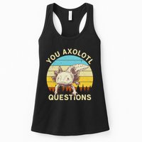 You Axolotl Questions Retro Funny Reptile Womens Tank Top