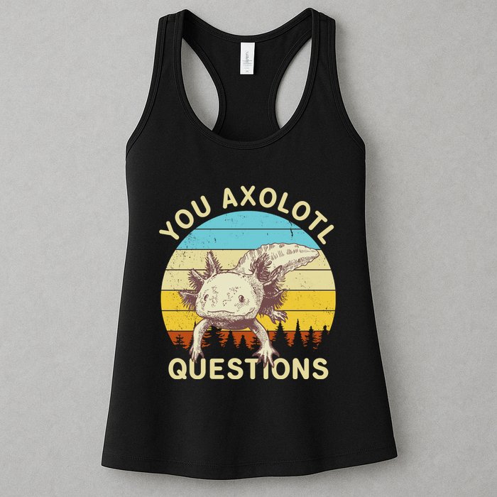 You Axolotl Questions Retro Funny Reptile Womens Tank Top
