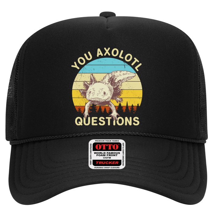 You Axolotl Questions Retro Funny Reptile Trucker Hat