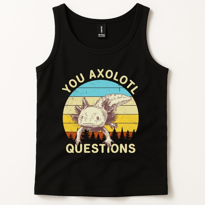 You Axolotl Questions Retro Funny Reptile Tank Top