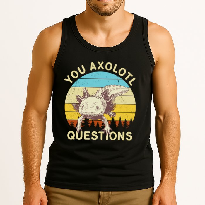 You Axolotl Questions Retro Funny Reptile Tank Top