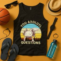 You Axolotl Questions Retro Funny Reptile Tank Top