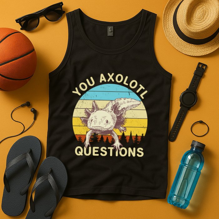You Axolotl Questions Retro Funny Reptile Tank Top
